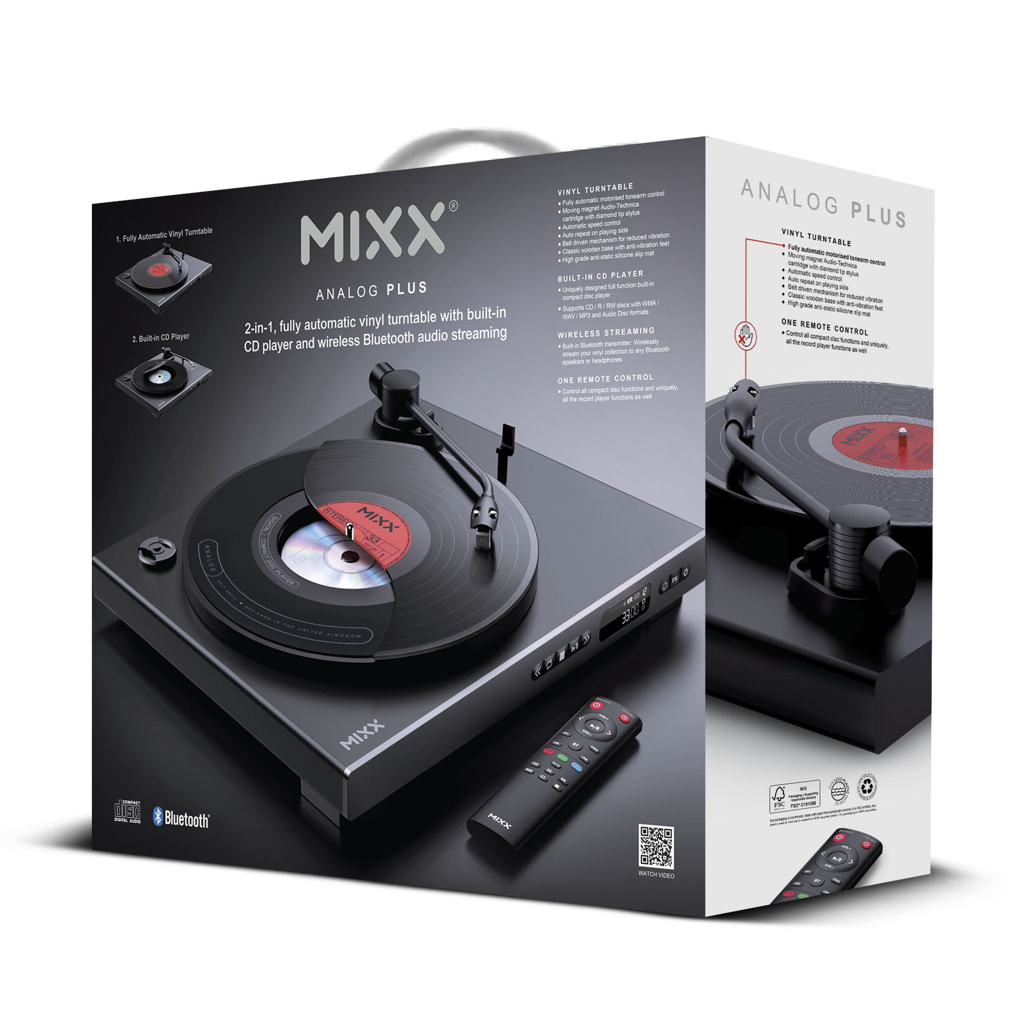 Mixx Analog Plus 2 in 1 Vinyl and CD Player